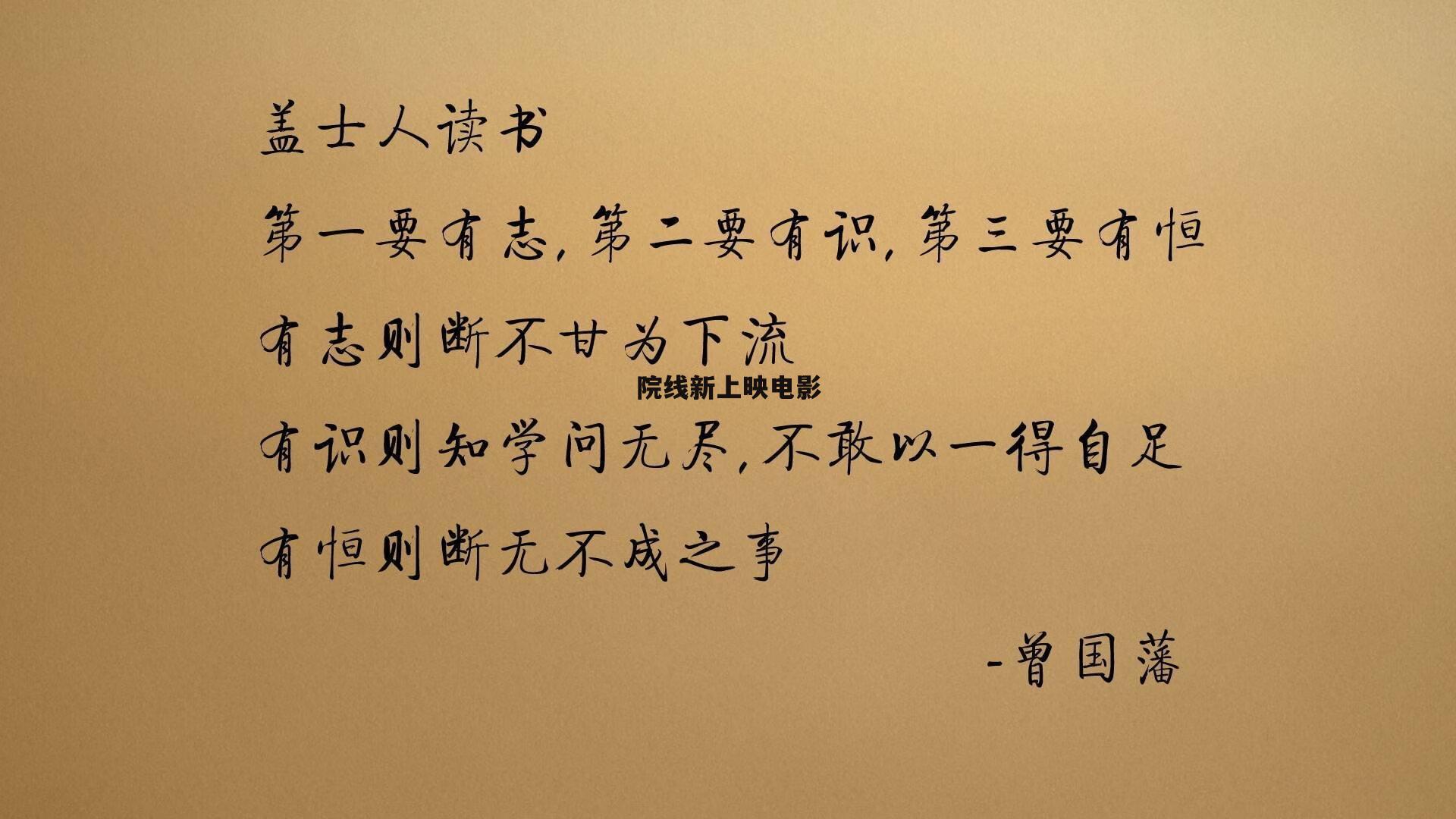 院线新上映电影